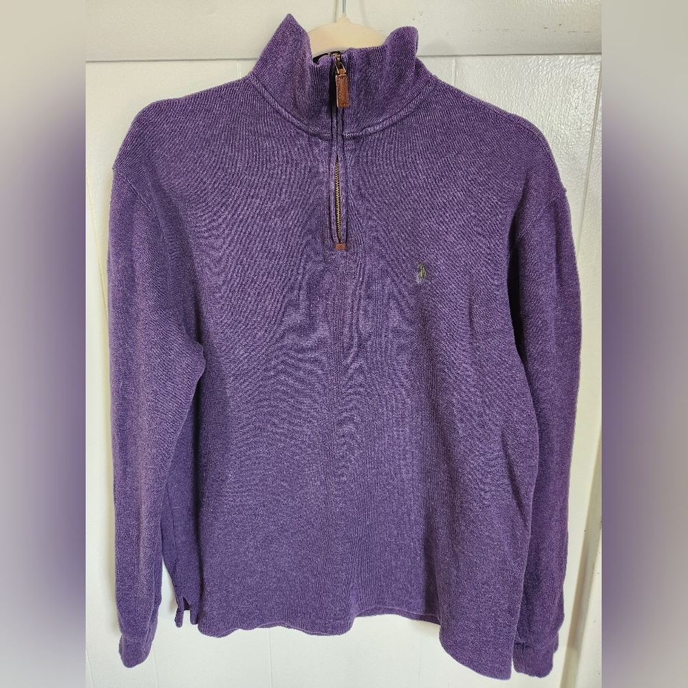 Ralph Lauren Men's Zip-Up Sweater in Purple